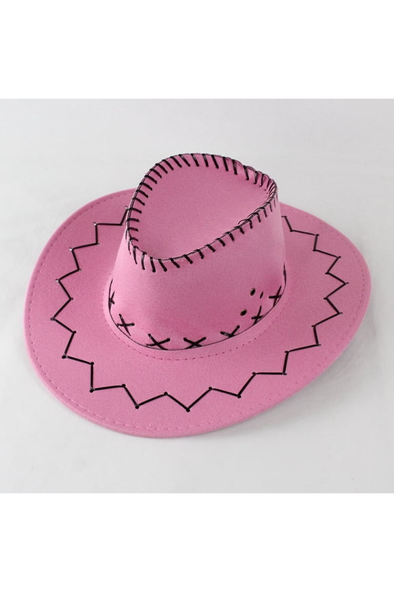 Kids Western Cowboy Hat Wide Brim Suede Sun Hat Toddler Outlander Rancher Hat for Party or Travel