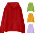 thumbnail image 1 of RTKFRFLM Kids Winter Thermal Hoodie Solid Color Pocket Drawstring Active Pullover Sweatshirt Comfortable Daily Casual Outerwear Tops for Boys and Girls, 1 of 4