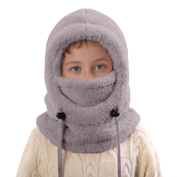 RTKFRFLM Kids Winter Thermal Hat with Built-in Ear Cover and Neck Gaiter, Warm Windproof Ski Mask for Cold Weather Outdoor Activities
