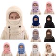 thumbnail image 1 of RTKFRFLM Kids Winter Warm Hat with Ear Flaps and Neck Gaiter, Thermal Windproof Cold Weather Outdoor Hat for Skiing and Cycling, 1 of 5
