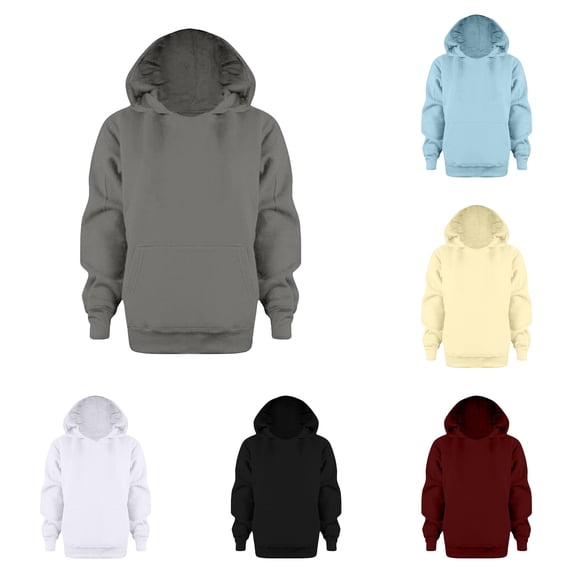 RTKFRFLM Kids Zip Up Hoodie School Uniform Boys Girls Zipper Sweatshirt Oversized Y2K Fall Hooded Jackets With Pockets Preppy Clothes