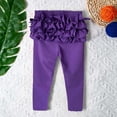 thumbnail image 1 of RTKFRFLM Little Girls Ruffle Trim Leggings Solid Color Stretchy Base Layer Pants Red 0-6 Months, 1 of 4