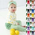 thumbnail image 1 of RTKFRFLM Little Girls Ruffle Trim Leggings Solid Color Stretchy Base Layer Pants Red 0-6 Months, 1 of 4