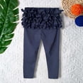 thumbnail image 1 of RTKFRFLM Little Girls Ruffle Trim Leggings Solid Color Stretchy Base Layer Pants Red 0-6 Months, 1 of 4