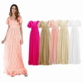 thumbnail image 1 of RTKFRFLM Maternity Flowy Maxi Dress Comfortable Pregnancy Gown for Daily Wear Coffee XXL, 1 of 7
