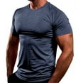 thumbnail image 1 of RTKFRFLM Men Workout Shirts Quick Dry Summer Round Neck Short Sleeve Home Leisure Sports T Shirt Men's Workout Clothes, 1 of 8
