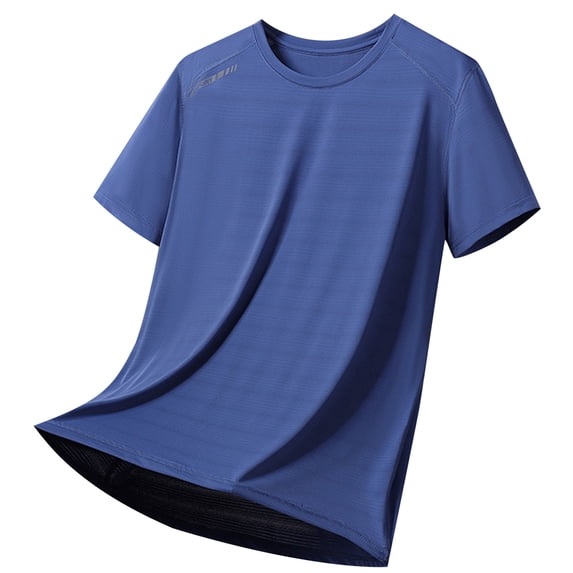 RTKFRFLM Men's Active Quick Dry Shirts Summer Ice Silk Cool Loose Shirt Sports Short Sleeve Men's Workout Clothes