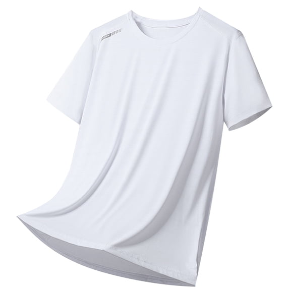 RTKFRFLM Men's Active Quick Dry Shirts Summer Ice Silk Cool Loose Shirt Sports Short Sleeve Men's Workout Clothes