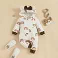 thumbnail image 1 of RTKFRFLM Newborn Baby Girl Winter Outfit Hooded Jumpsuit Infant One Piece Romper Baby Warm Snowsuit Clothes Gifts Set, 1 of 6