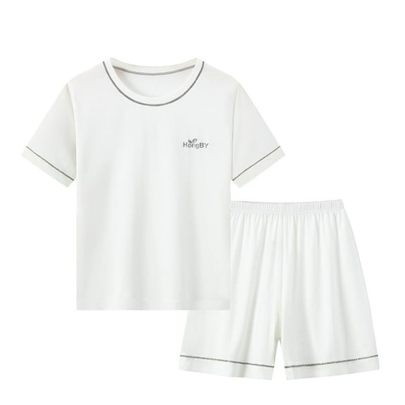 RTKFRFLM Pajamas For Girls Outfits Set Soft Short Sleeve Pajama Set Kids Homewear Loungewear Daily Wear Relaxation Pjs Sleepwear Loungewear,Size 6 Years-7 Years