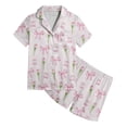 thumbnail image 1 of RTKFRFLM Loungewear For Girls Oufits Set Short Sleeve Bow Print Loungewear Soft Nightwear Kids Casual Outfit Oufits Loungewear,Size 10 Years-11 Years, 1 of 4