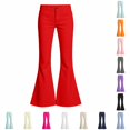 thumbnail image 1 of RTKFRFLM School Uniform Flared Pants Versatile Slim Fit Solid Color Casual Bootcut Trousers for Back to School Clothes for Girls, 1 of 6