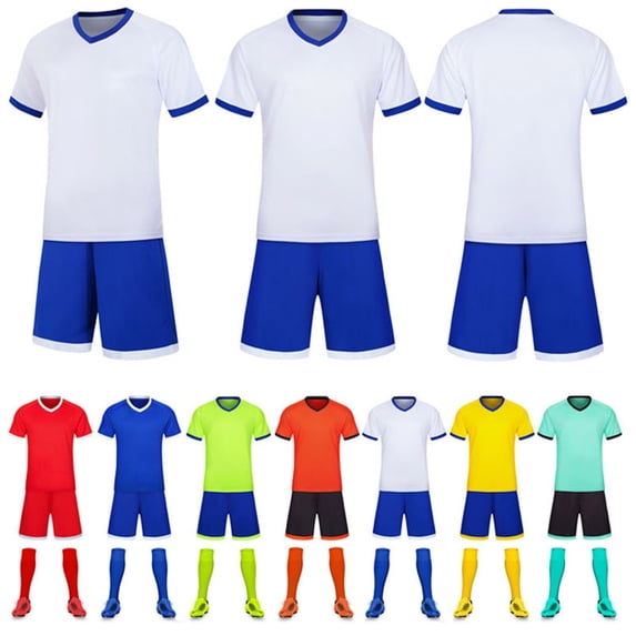 RTKFRFLM Soccer Uniform Set Professional Athletic Training Suit for Adults and Students Short Sleeve Performance and Matching Shorts Customizable Sports Tracksuit