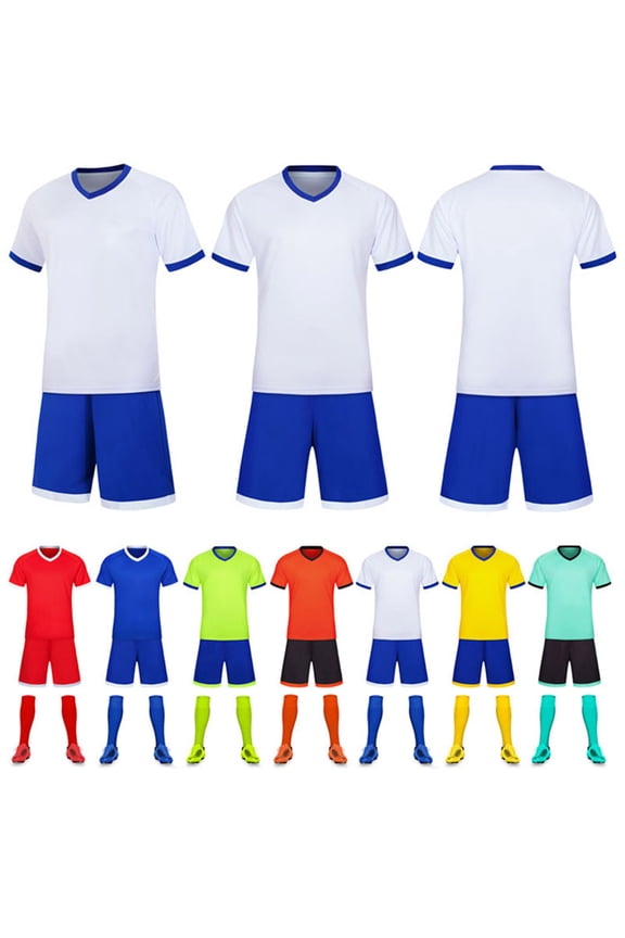 Soccer Uniform Set Professional Athletic Training Suit for Adults and Students Short Sleeve Performance and Matching Shorts Customizable Sports Tracksuit