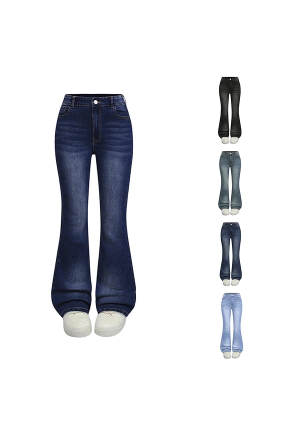 Teen Girls Stretch Flared Jeans Slim Fit Bell Bottom Denim Pants for Youth Girls Fashion Casual Long Jeans for Street Wear School and Everyday Outfits