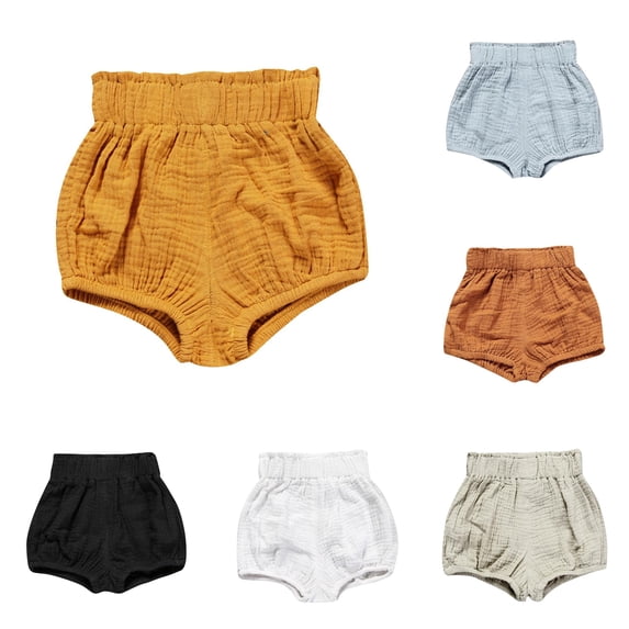 RTKFRFLM Toddler Bloomers Shorts Soft Cotton Solid Color Bubble Bottom Diaper Cover Pocket Shorts for Baby Boys Girls