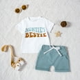 thumbnail image 1 of RTKFRFLM Toddler Boy Summer Shorts Set 2 Piece Short Sleeve Cartoon Letter Prints T Shirt Tops Shorts Kids Set Clothes Set Outfits,Size 3-6 Months, 1 of 6