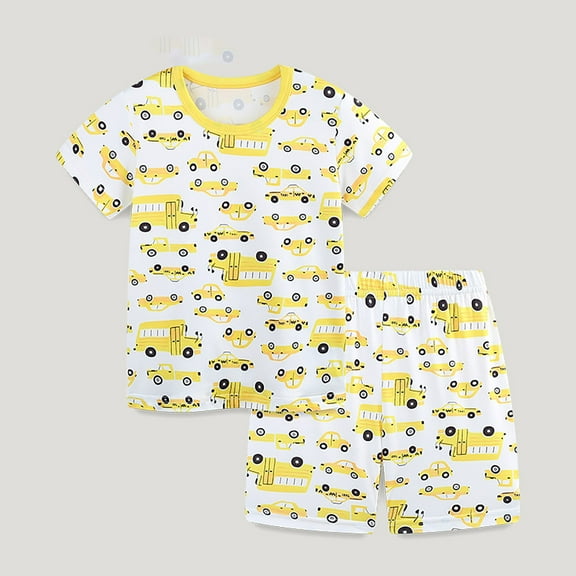 RTKFRFLM Toddler Boy Summer Shorts Set 2 Piece Short Sleeve Prints T Shirt Tops Shorts Kids Set Clothes Clothes Set Outfits,Size 7-8 Years