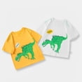 thumbnail image 1 of RTKFRFLM Toddler Boys Cute Dinosaur Graphic T-Shirt Kids Summer Short Sleeve Letter Print Tee Casual Cotton Blend Pullover Top for Boys 12 Months to 7 Years, 1 of 3
