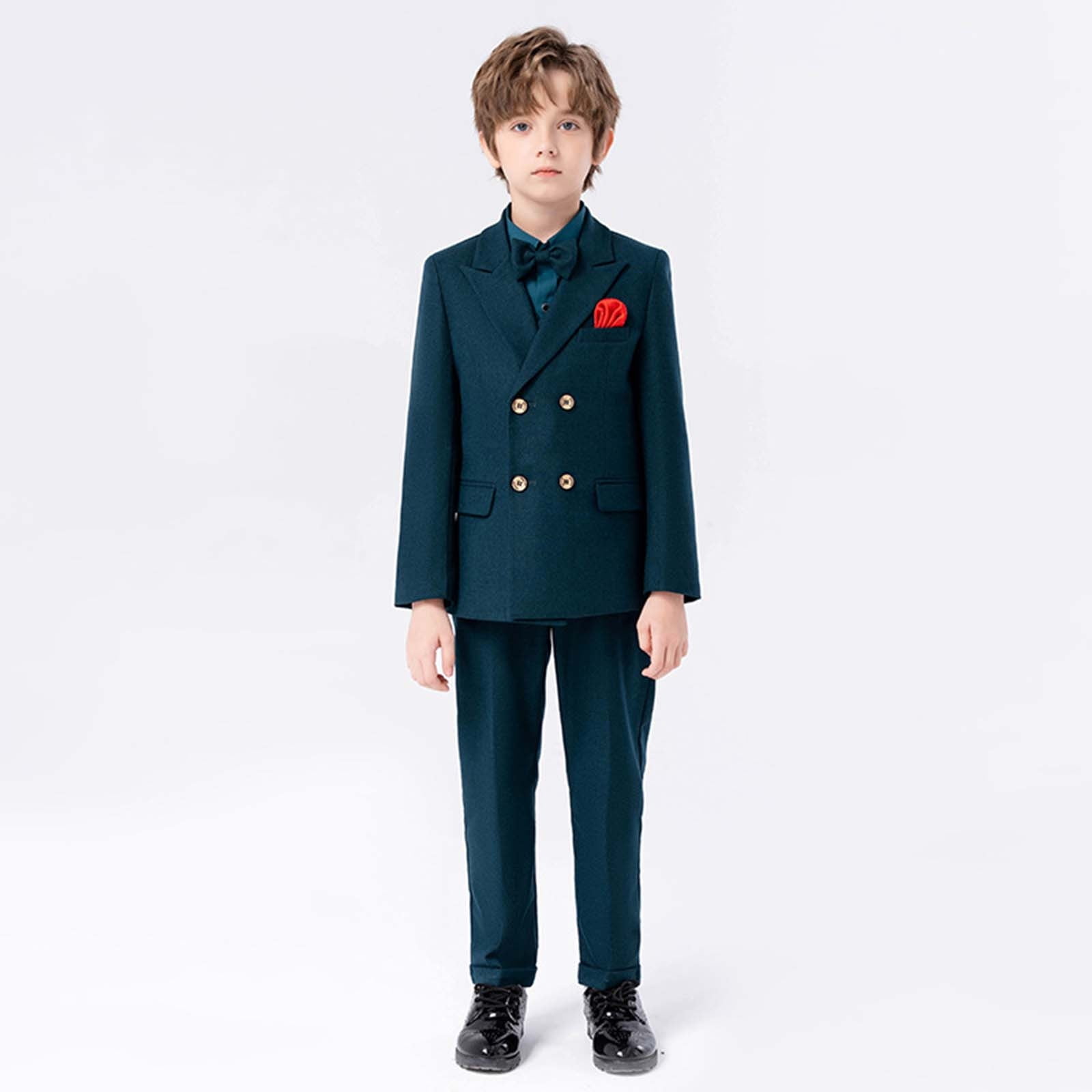 RTKFRFLM Toddler Boys Outfits Business Suits Coat 5 Piece Tuxedo Set ...