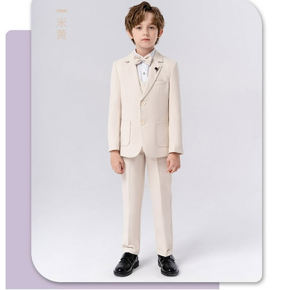 RTKFRFLM Toddler Boys Outfits Business Suits Coat 5 Piece Tuxedo Set Kids Formal Suit With Vest Pants Bowtie Set Slim Clothing Set