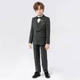 thumbnail image 1 of RTKFRFLM Toddler Boys Outfits Business Suits Coat 5 Piece Tuxedo Set Kids Formal Suit With Vest Pants Bowtie Set Slim Clothing Set, 1 of 6