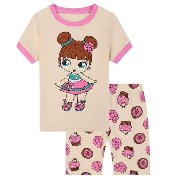 RTKFRFLM Toddler Boys Pajamas 2 Piece Sets Kids Baby Cartoon Printed Cute Casual T Shirt Grid Shorts Pj'S Clothing Sets Outfits,Size 4-5 Years