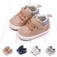 thumbnail image 1 of RTKFRFLM Toddler Leather Sneakers Solid Color Non- Soft Sole Casual Shoes Blue 12-18 Months, 1 of 7