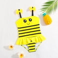 thumbnail image 1 of RTKFRFLM Toddler Girls One Piece Swimsuit Cute Bumble Bee Character Bathing Suit for Little Kids Summer Beach Wear, 1 of 6