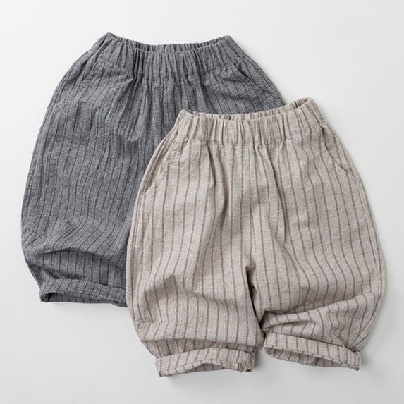 RTKFRFLM Toddler Lightweight Pants Kids Striped Breathable Summer Trousers Korean Style Loose Fit Casual Thin Pants for 0-7 Years