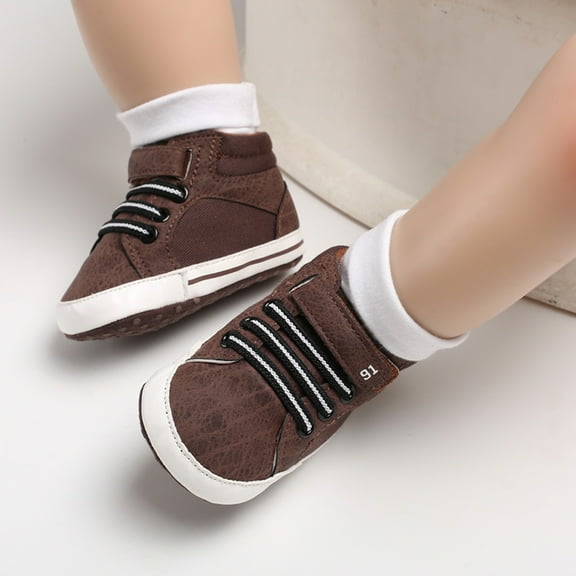 RTKFRFLM Toddler Shoes, Baby Sneakers Soft Sole First Shoes For Infants High Top Casual Toddler Shoes Lightweight Breathable Comfortable Learning Walking Shoes,Size 6-12 Months