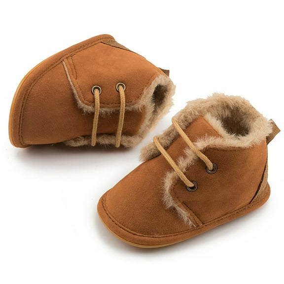 RTKFRFLM Toddler Shoes, Baby Winter Shoes For Walking Warm Fleece Lined Infant Shoes With Rubber Sole Baby Shoes,Size 12-18 Months