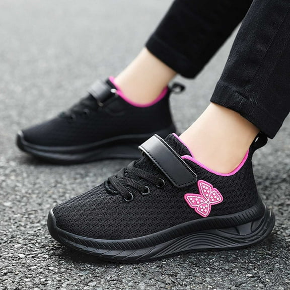 RTKFRFLM Toddler Shoes, Girls Sneakers Breathable Mesh Lightweight Comfortable Sports Shoes For Kids With Non Slip Flexible Sole,Size 12-13 Years