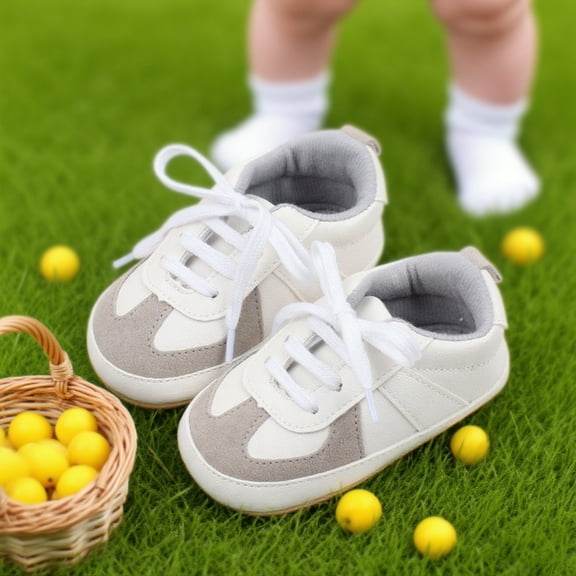 RTKFRFLM Toddler Shoes, Girls Sneakers For Toddlers Baby Soft Sole Breathable Lace Up Shoes Lightweight Comfortable Walking Shoes,Size 9-11 Month