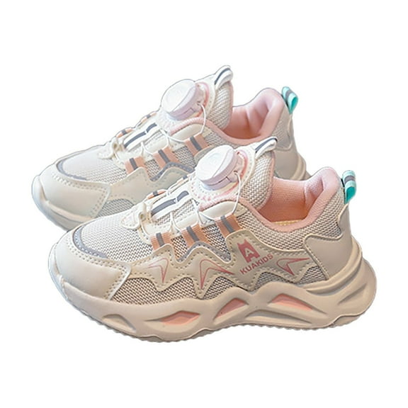 RTKFRFLM Toddler Shoes, Sports Shoes For Girls With Rotating Buttons For Boys With Large And Small Knobs For Kids Running Shoes,Size 10-10.5 Years