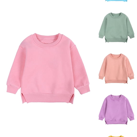 RTKFRFLM Toddler Solid Color Hoodie Warm Lined Pullover Sweatshirt Green 2-3 Years
