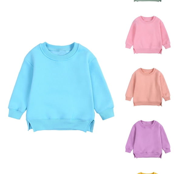 RTKFRFLM Toddler Solid Color Hoodie Warm Lined Pullover Sweatshirt Green 2-3 Years