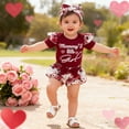 thumbnail image 1 of RTKFRFLM Valentine's Day Gift Baby Girl Clothes Set 3PC & Flora Romper with Ruffle Pants Soft Cotton 0-24 Months Outfit for Photo, 1 of 9