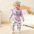 thumbnail image 1 of RTKFRFLM Valentine's Day Baby Girl Clothes Outfits Romper Ruffle Long Sleeve Floral Pants Cute Toddler Baby Girl Clothes Set 3PC, 1 of 6