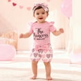 thumbnail image 1 of RTKFRFLM Valentine's Day Newborn Baby Girl Clothes Outfits Infant Romper Ruffle Short Sleeve Floral Pants Cute Toddler Baby Girl Clothes Set 3PC, 1 of 9