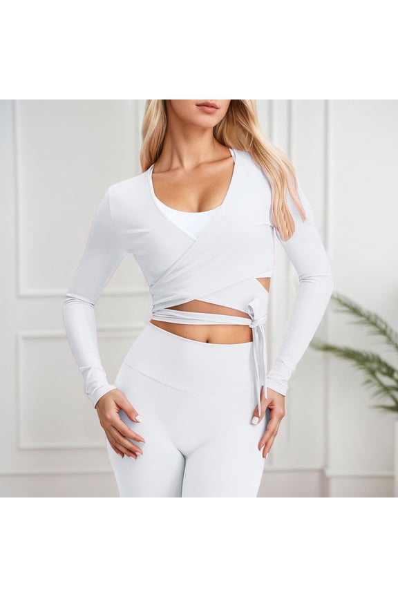 Women's Sweet Deep V Neck Tie Front Crop Top Summer Fashion Slim Fit T-Shirt Solid Color Trendy Tunic Blouse Soft Lightweight Breathable Daily Wear Trendy Elegant Clothing Tee