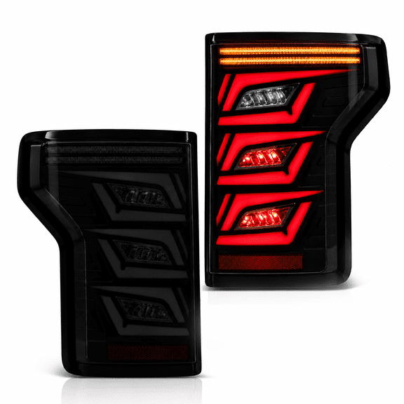 RTMOTO LED Tail Light Assembly Compatible with F-150 Trucks XL,X LT 2015-2020 Replaces Factory Halogen w/o BLIS Red Startup Sequence,White Reserve,Amber Sequential Turn Signal Lights White Tube/Smoke