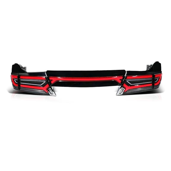 RTMOTO Rear LED Tail Lights Lamp Assembly Compatible with Alphard Vellfire AH30 3rd Gen 2015-2022 Full-Width LED Dynamic Tail Light Combination Continuous Red Tubes/Black Housing