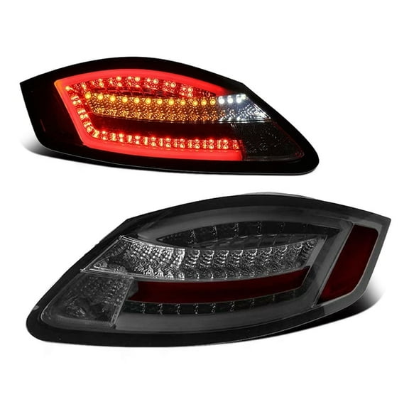 RTMOTO fit for 05-08 987 Boxster/06-08 Cayman S Gen1 LED Bar Dynamic Signal Tail Lights Lamp Premium White Tubes /Crystal Clear/Smoked Lens