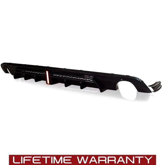 RTMOTO fit for 22-25 Honda Civic Sedan Rear Bumper Red Vertical Slim Brake Diffuser w/Corner Splitter Honeycomb Insert Gloss Blacked-out