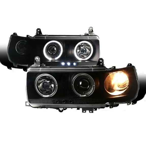 RTMOTO fit for Landcruiser LC80 FJ80 FJ82 FZJ80 4500 J8/LX450 Wagon Hi-low Beam DRL&Halogen Signal LED Projector Headlights Lamp Inner Black