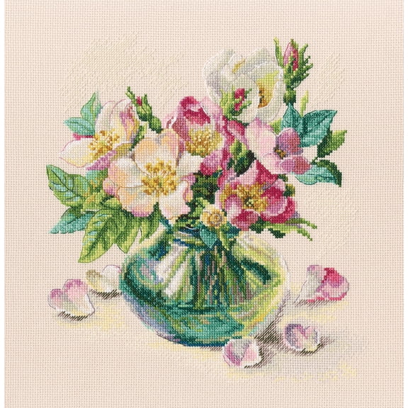 RTO Counted Cross Stitch Kit 10.43"X10.43"-Tender Briar Flowers (14 Count)