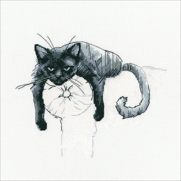 RTO Counted Cross Stitch Kit 8.75"X7.25"-Among Black Cats III (16 Count)