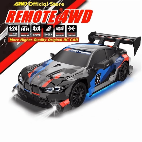 RTR 1:24 RC Drift Cars 4WD 2.4Ghz Remote Control JDM Style LED Lights 20KM/H High Speed Racing Toy for Kids Adults Birthday Gift