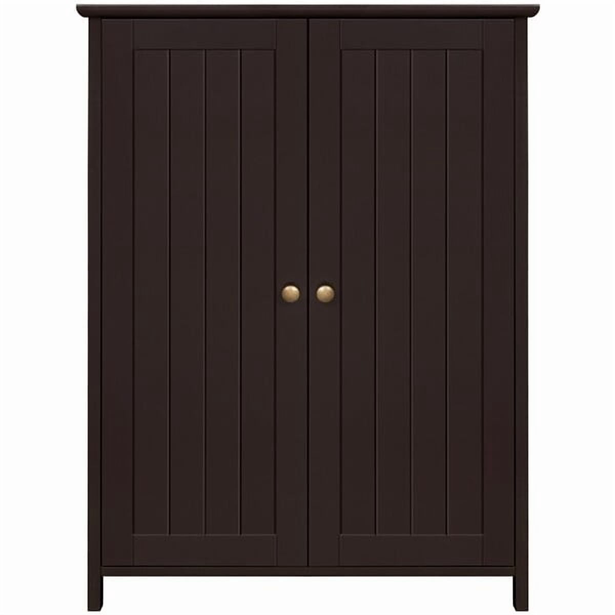 RTRWDC Bathroom Storage Cabinet - With Adjustable Shelves, Magnetic Doors, Waterproof P2 MDF, Anti-Tip Device, Espresso, Suitable for Bathroom/Kitchen/Living Room